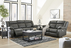  																			Denoron Gray Power Reclining Sofa/C...
																		 