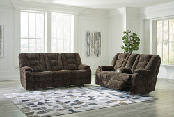  																			Soundwave Chocolate Reclining Sofa ...
																		 