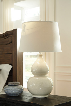  																			Saffi Cream Ceramic Table Lamp (1/C...
																		 